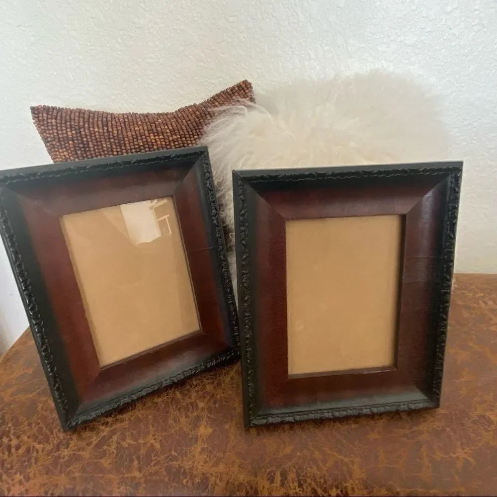Ornate Picture Frames Traditional Antique Look Brown Black Photo Frame SET OF 2